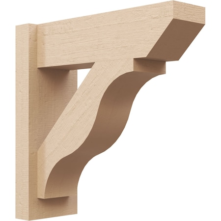 Ekena Millwork 6-in W x 18-in D x 18-in H Funston Slat Rough Cedar Woodgrain TimberThane Outlooker, Primed Tan OUTUR060X18X18FST24RCPR